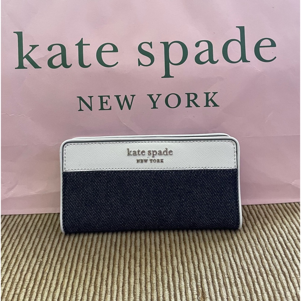 Kate Spade Denim checkbook wallet